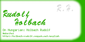 rudolf holbach business card